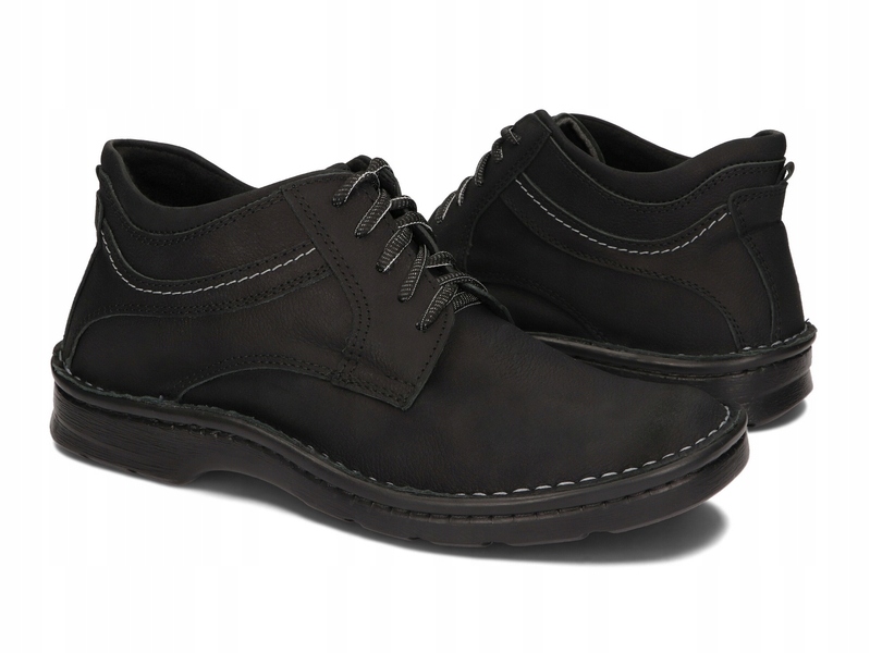 TRZEWIKI PÓŁBUTY MĘSKIE SKÓRA WELUR 252 CZARNY 43 Marka inna