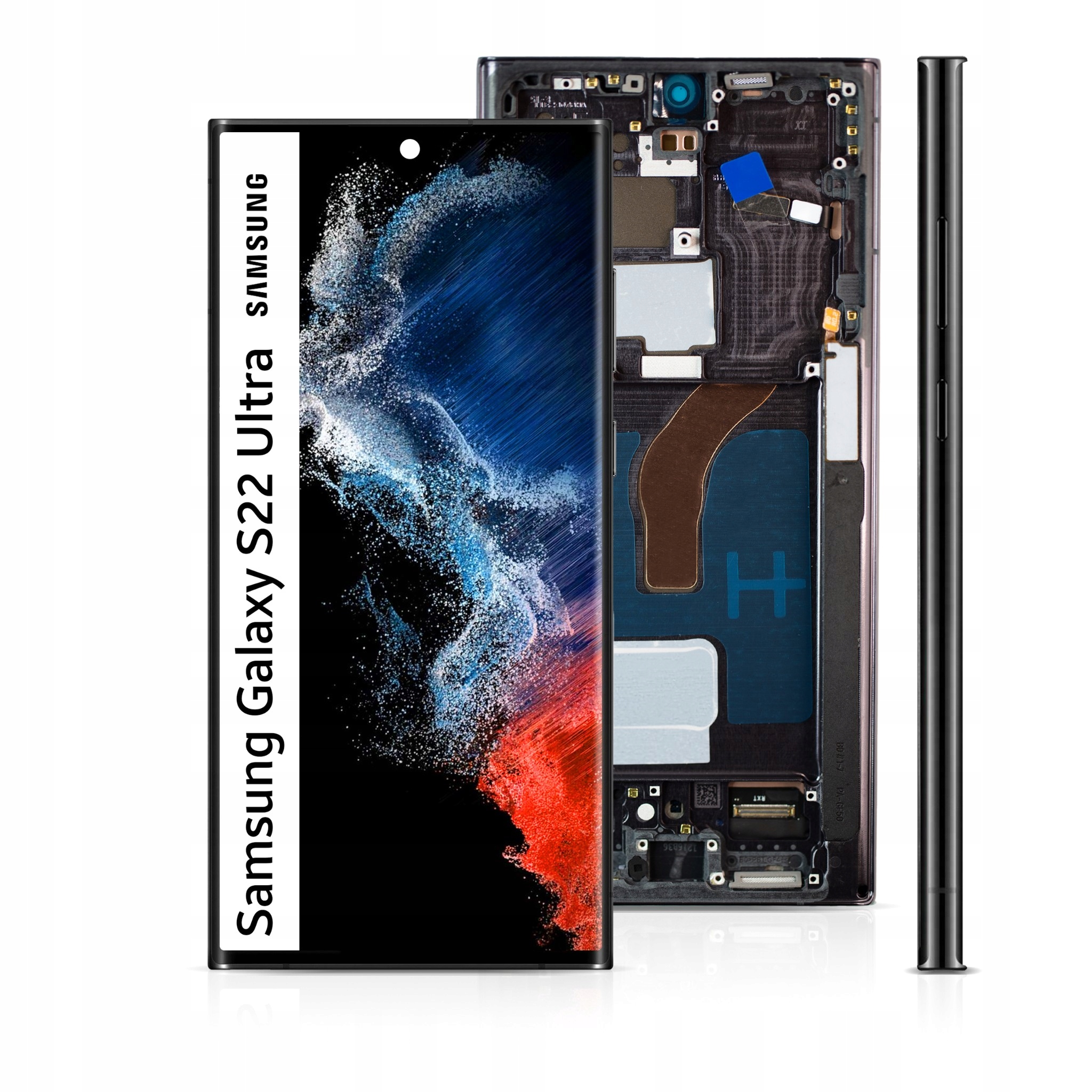Displej s rámečkem pro Galaxy S22 Ultra Full Oled LCD panel Phantom Black