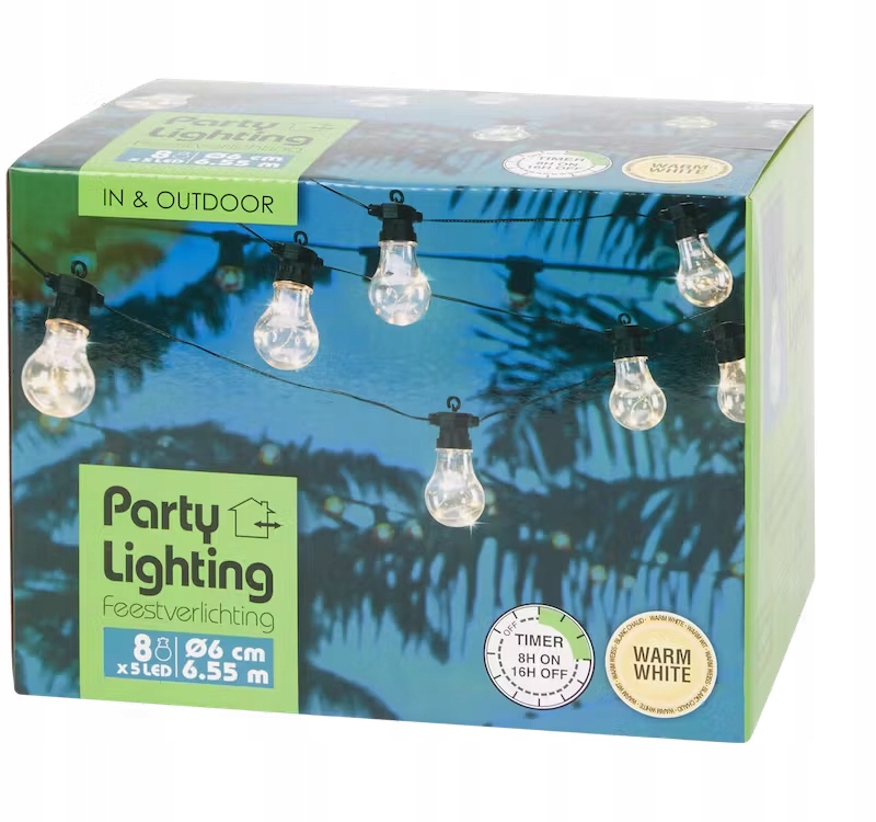 

Solarny Łańcuch świetlny Led Girlanda 6.5m 8 lamp