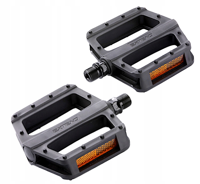 PEDAŁY ROWEROWE PLATFORMOWE EXTEND ODBLASKI CZARNE PINY GWINT 9/16" MTB Marka inna