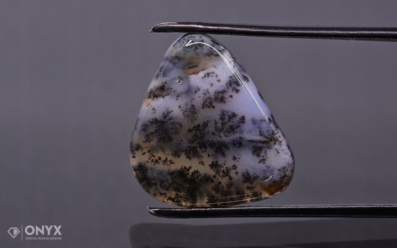 Dendritový achát z Kazachstánu konvexní dlaždice nere