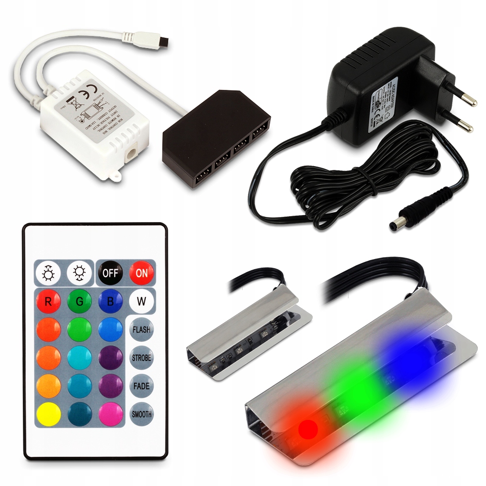 

Pełny Zestaw 2PKT Klips Led Rgb Do Półki Szklanej