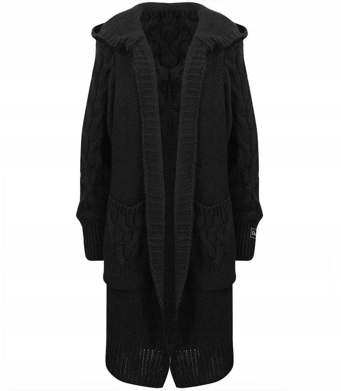 Kardigan Dlouhý tlustý copánkový svetr Vlna unisize