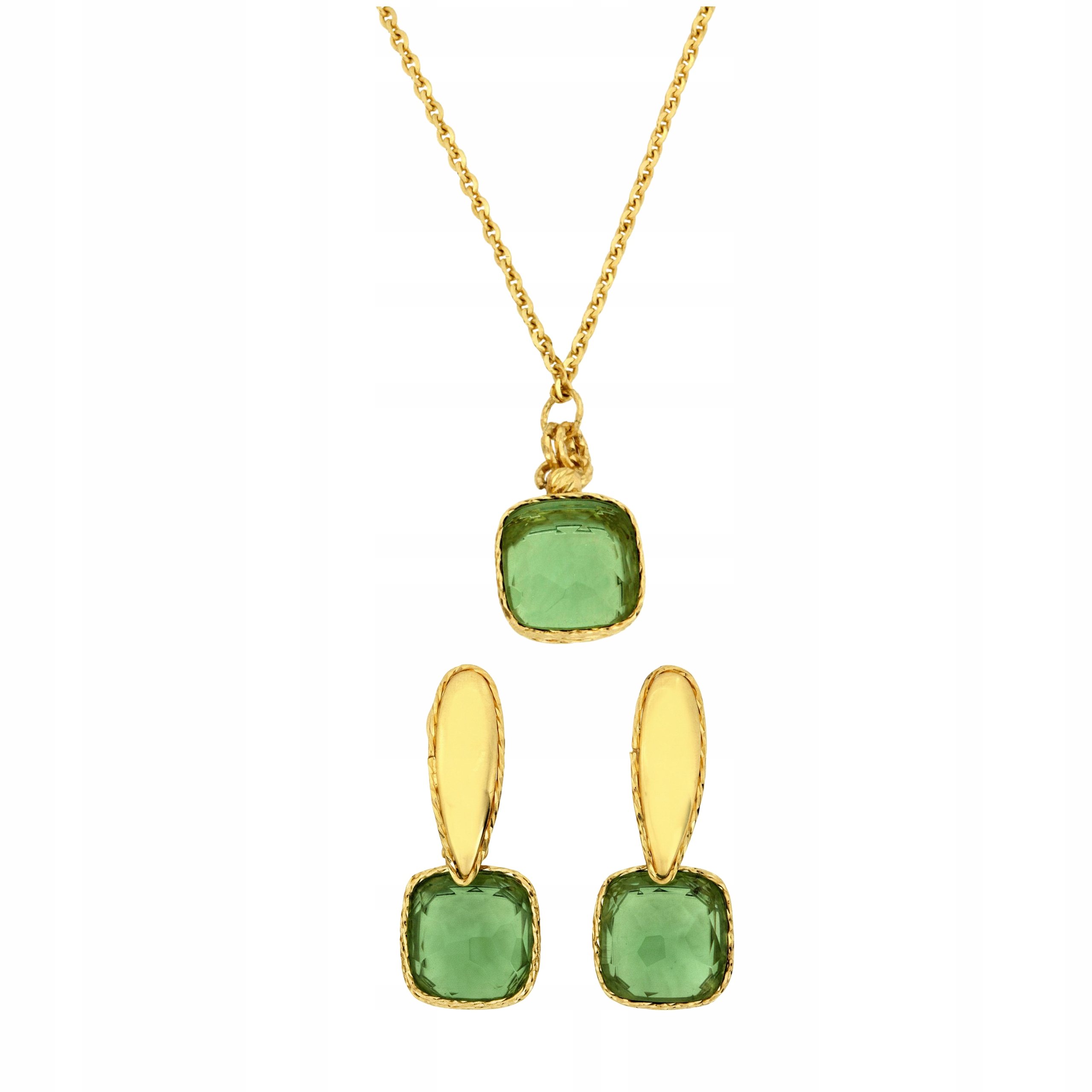 Dámský zlatý komplet 585, náhrdelník a náušnice pro manželku na Valentýna