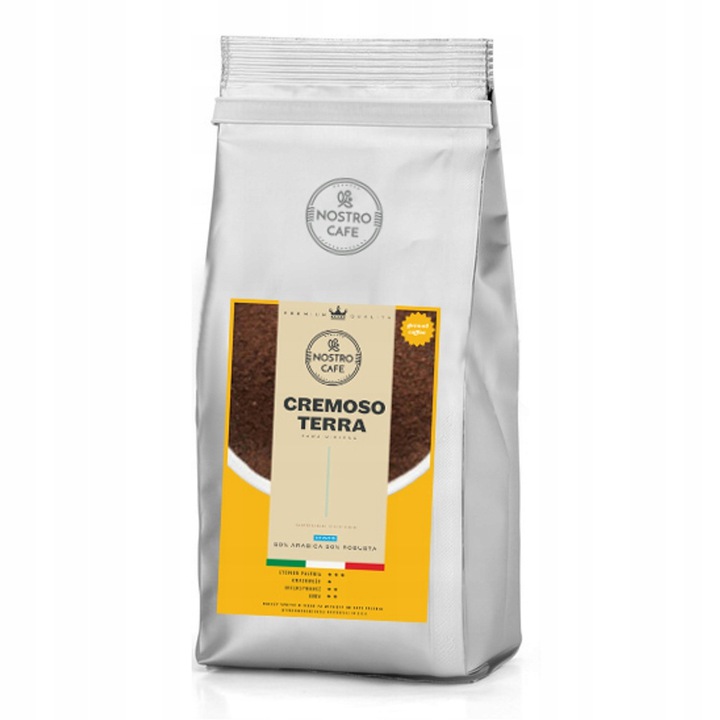 Mletá Káva Cremoso Terra 1KG Čerstvě Pražená