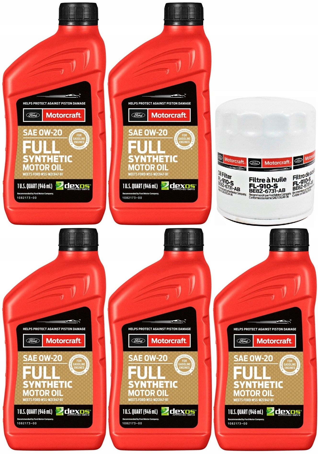 MOTORCRAFT 0W20 4,7L + FILTR FORD FUSION 2,0 13-20