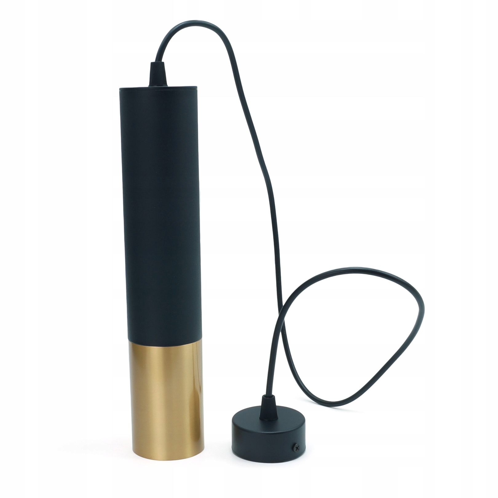 

Lampa Wisząca Spot tuba GU10 29cm Czarna Złota