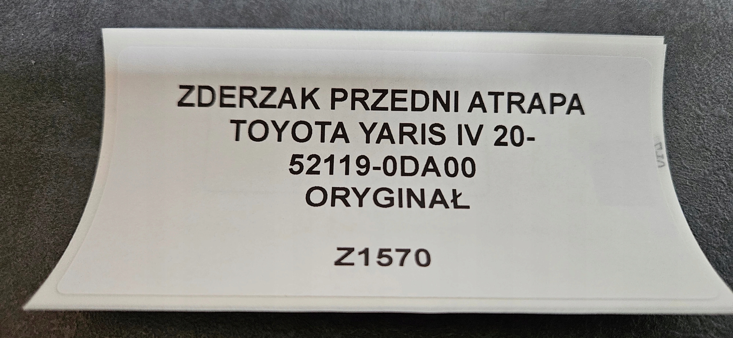 front bumper TOYOTA YARIS IV 20- original 52119-0DA00