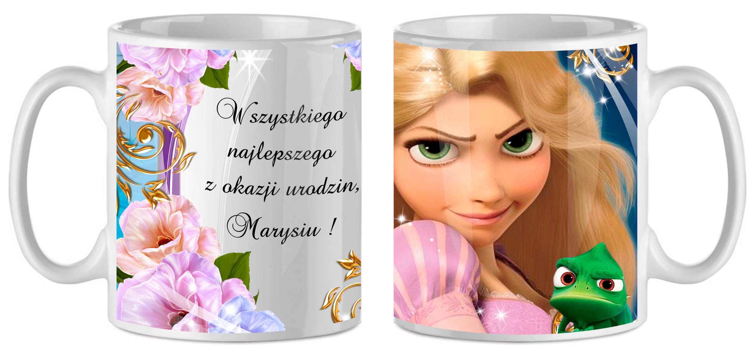 

Kubek dedykacja imię Roszpunka Zaplątani
