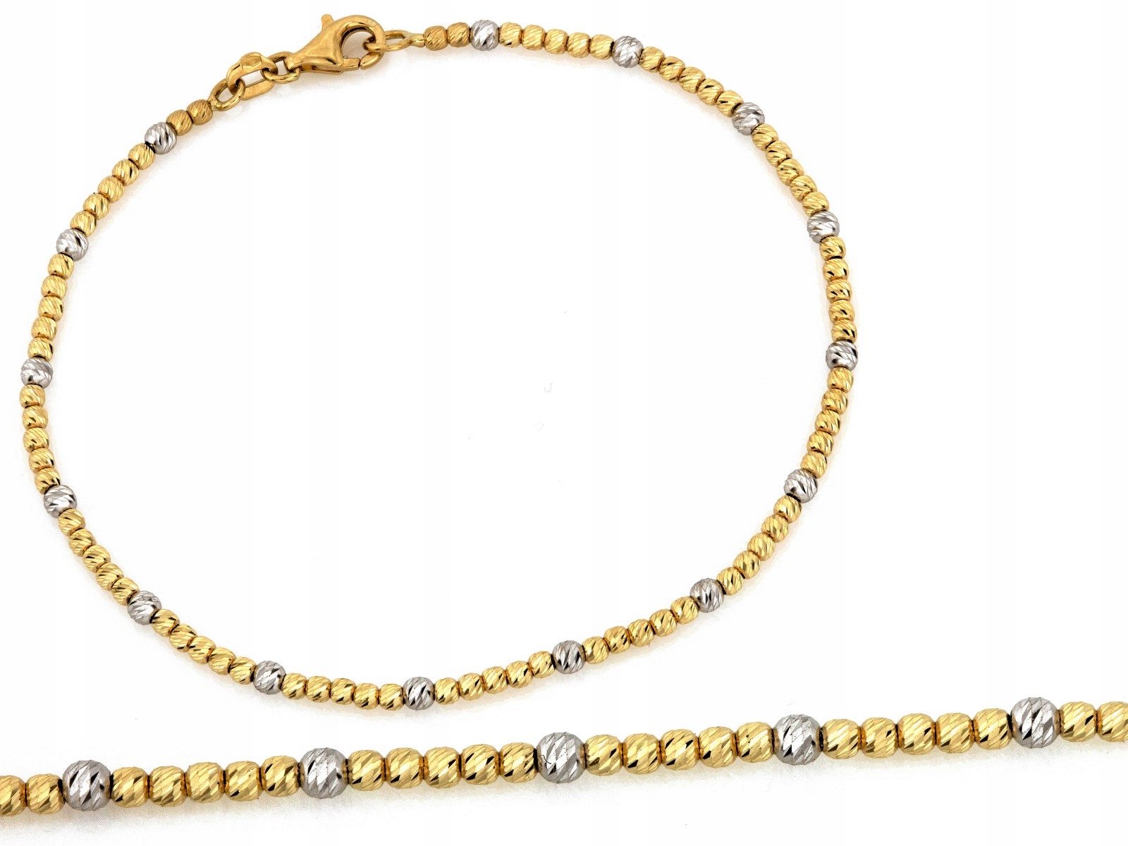 Módní náramek ze žlutého a bílého zlata 585 14k 3.24g diamantový r19