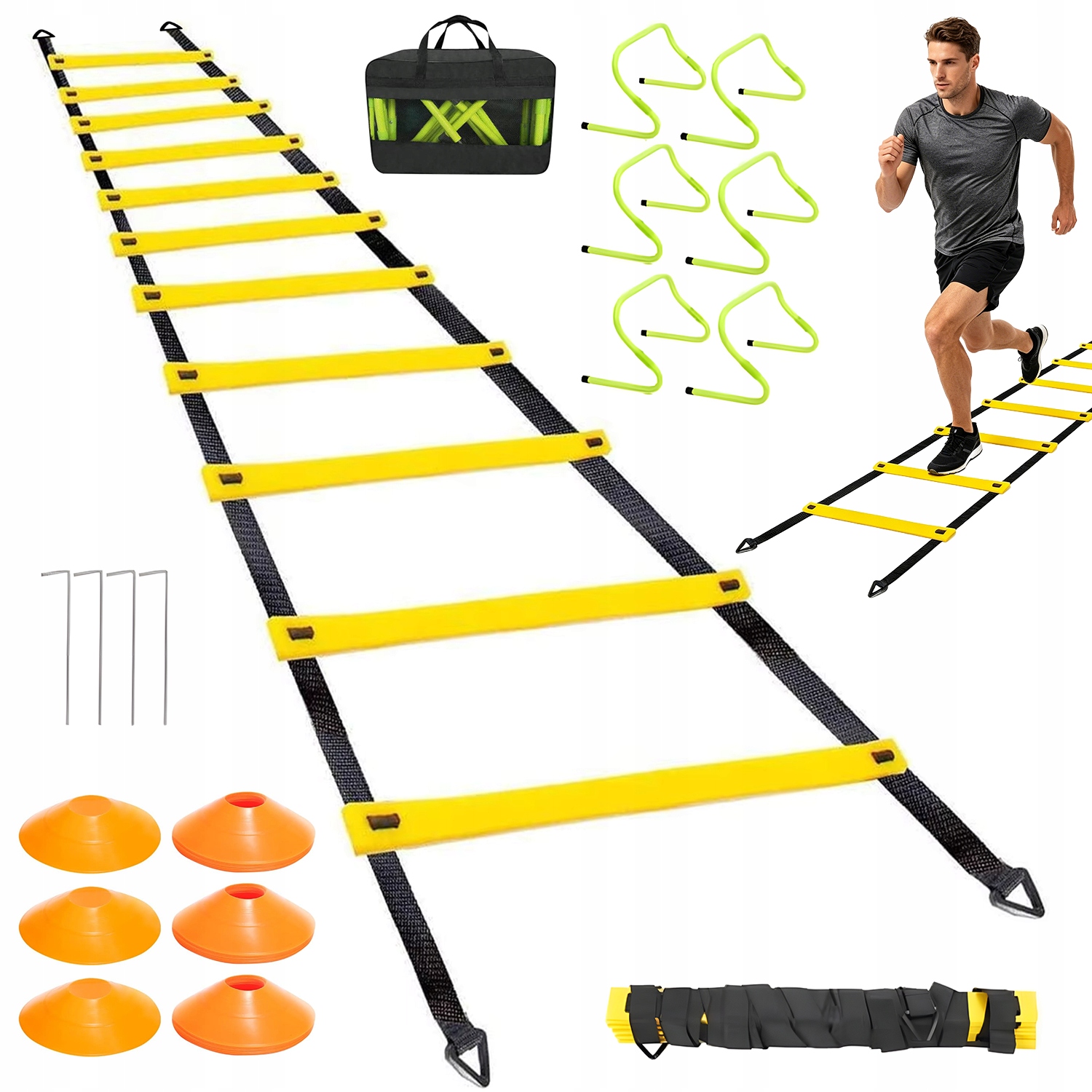 Sada Fotbalových Žebříků Kompletní Trénink Agility Pro Dospělé
