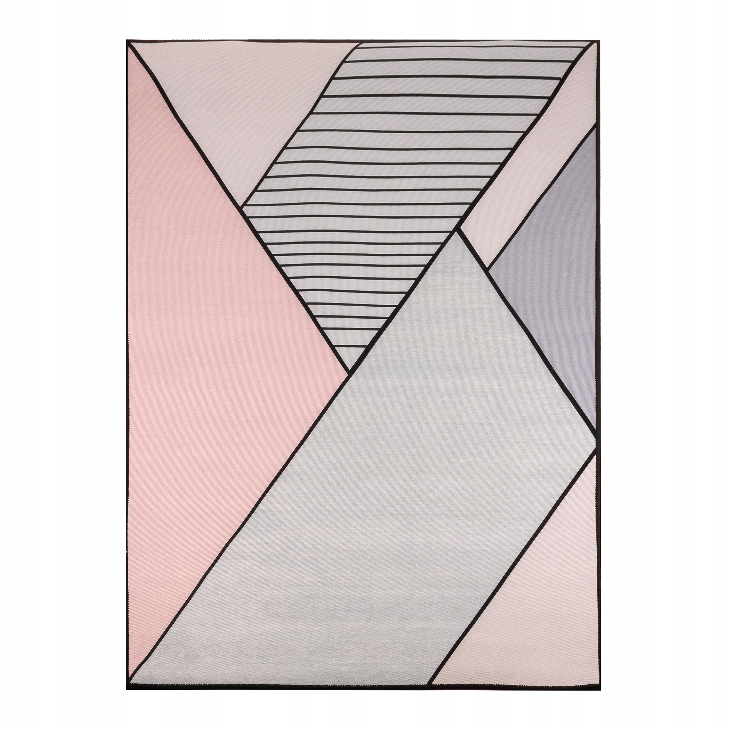 Koberec 300X200 CM Ružový Šedý Geometrický Protišmykový Moderný Bcf Ružový