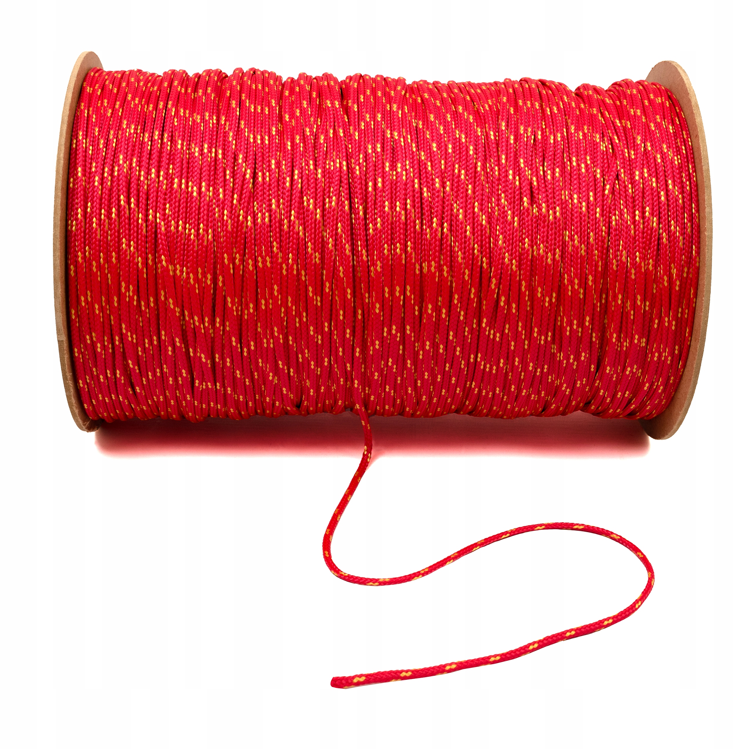 LINKA POLIPROPYLENOWA LINA PLECIONA MOCNA 4mm 50M Kod producenta LINKA-PP-FI-5-CZERWONA-50M