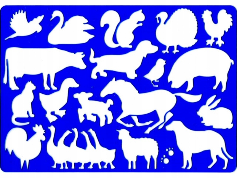 ZESTAW DO RYSOWANIA SZABLONY ZWIERZĘTA DLA DZIECI Marka inny