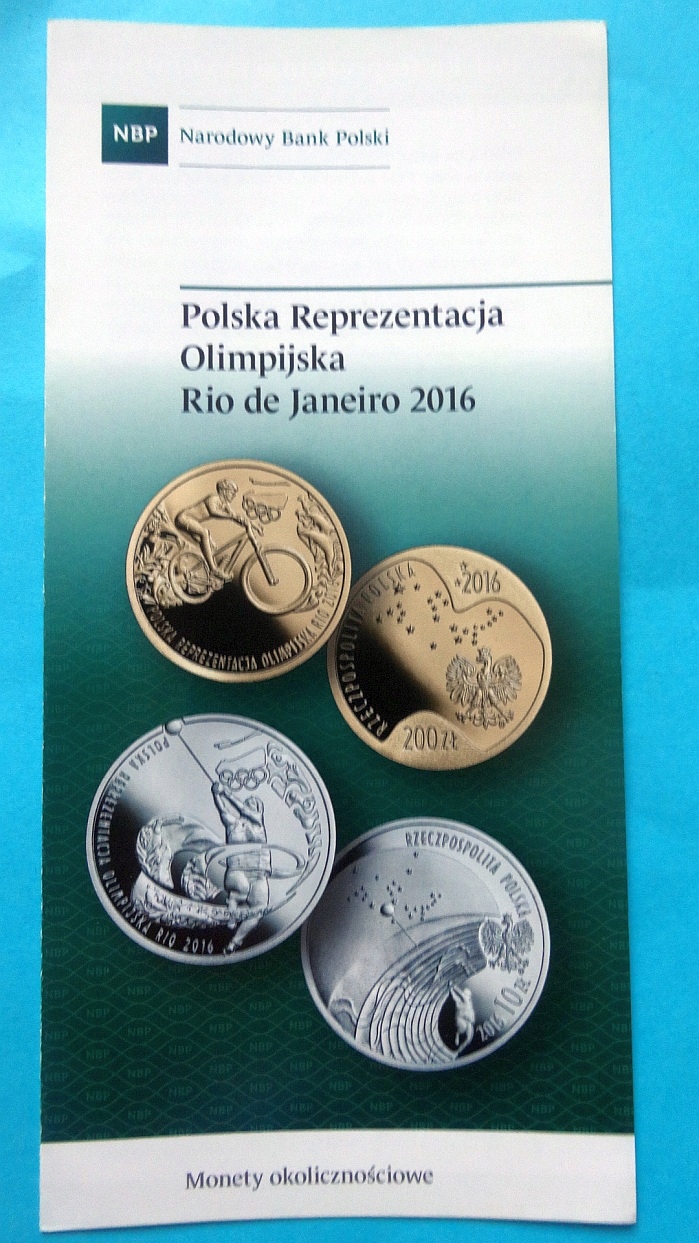 Folder 10 zł 2016 IO RIO DE JANEIRO,stan I