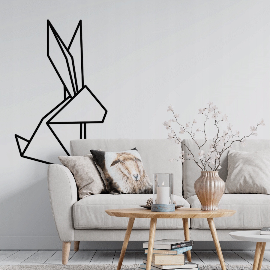 Zajíc dřevěná dekorace Origami 70 cm do domácnosti