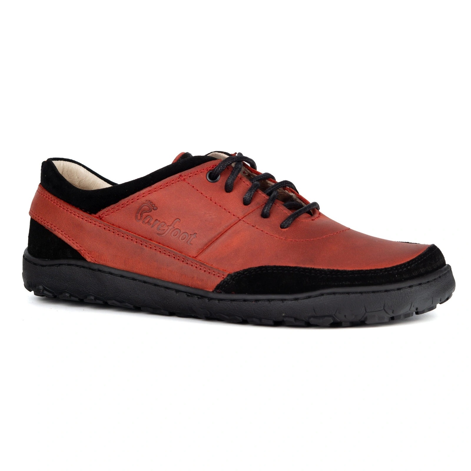Minimalistické polobotky Mont unisex kožené zero drop červené 36