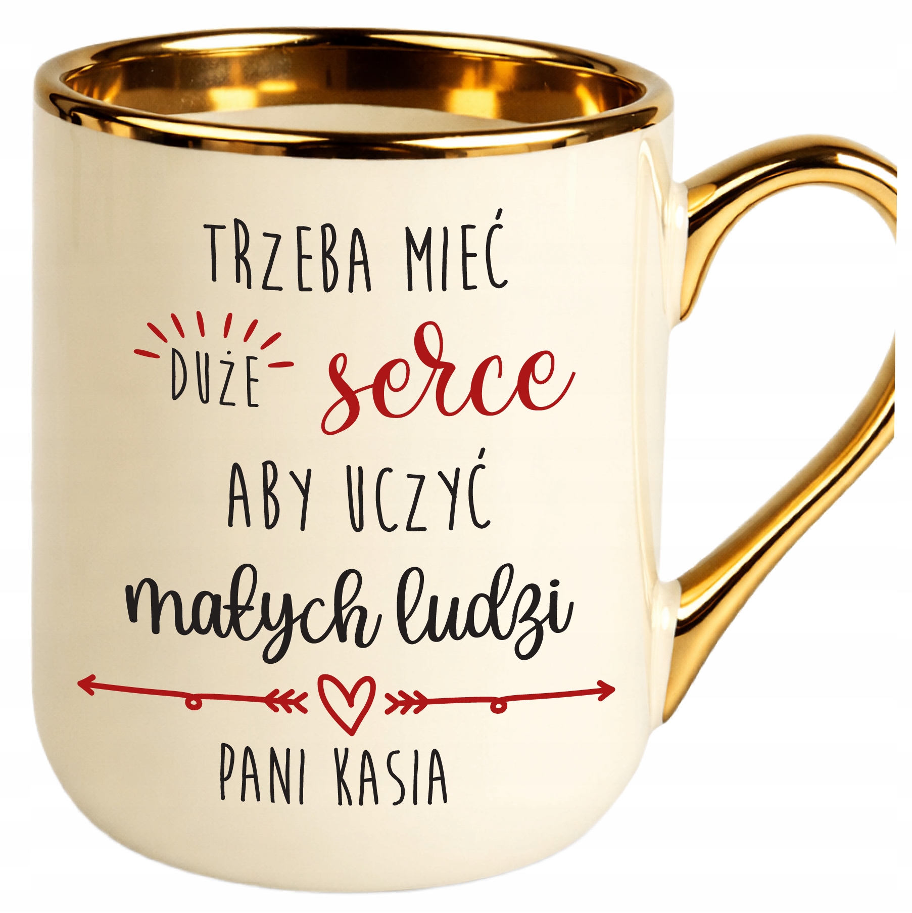 Kubek dla Nauczyciela elegant dla Wychowawcy Trzeba mieć duże serce