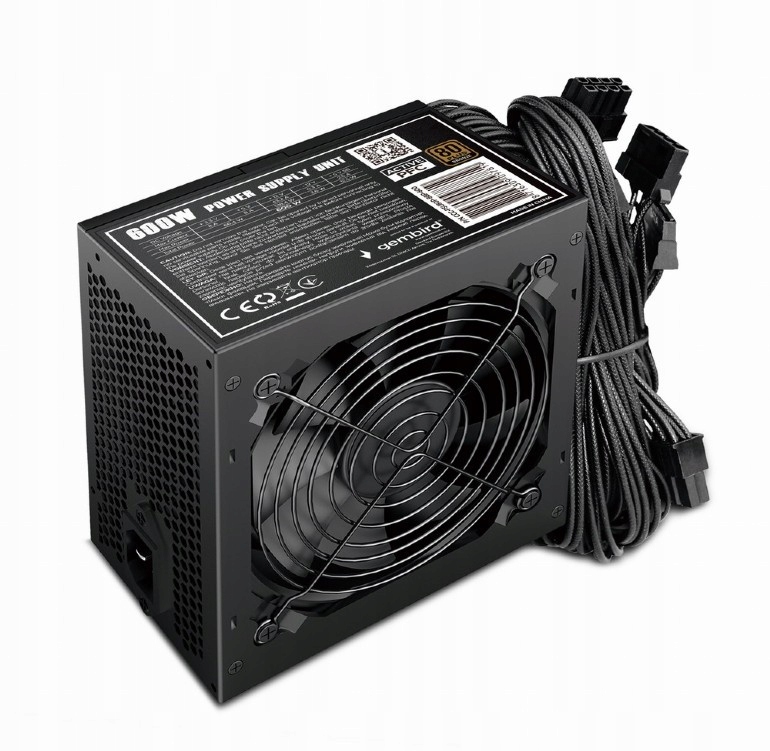 Zasilacz Atx 80+Bronze 600W aktywne Pfc, 12cm