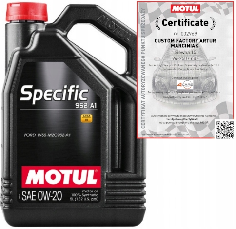 MOTUL SPECIFIC 952-A1 0W20 C5 WSS-M2C952-A1 5L
