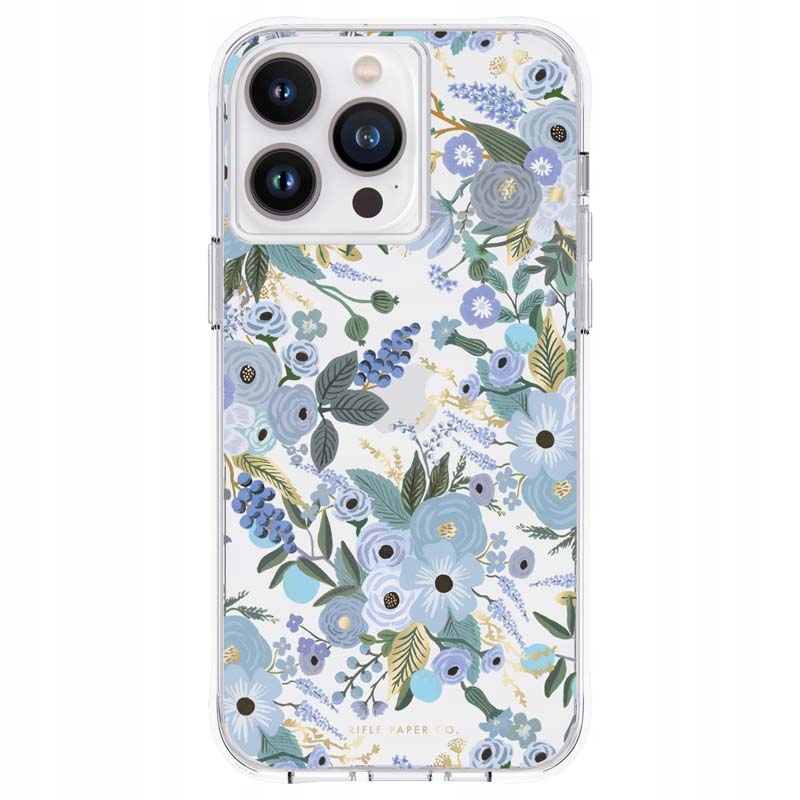 Průhledný papír na pušku – iPhone 14 Pro Max Pouzdro (Garden Party Blue)