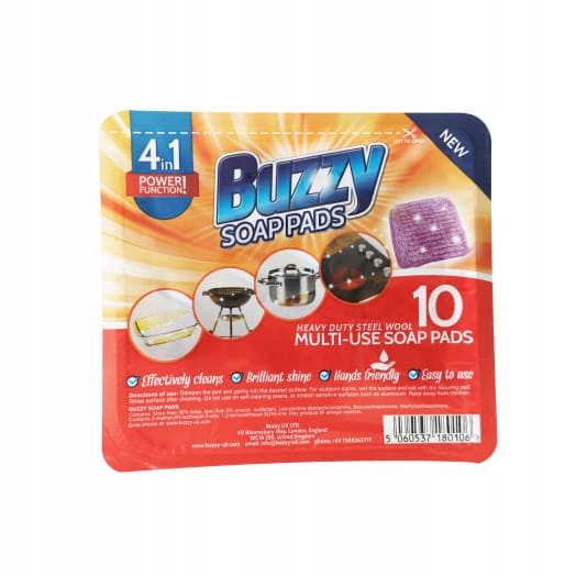 Levně 4x Buzzy Čistič oceli namočený v mýdle 10 ks