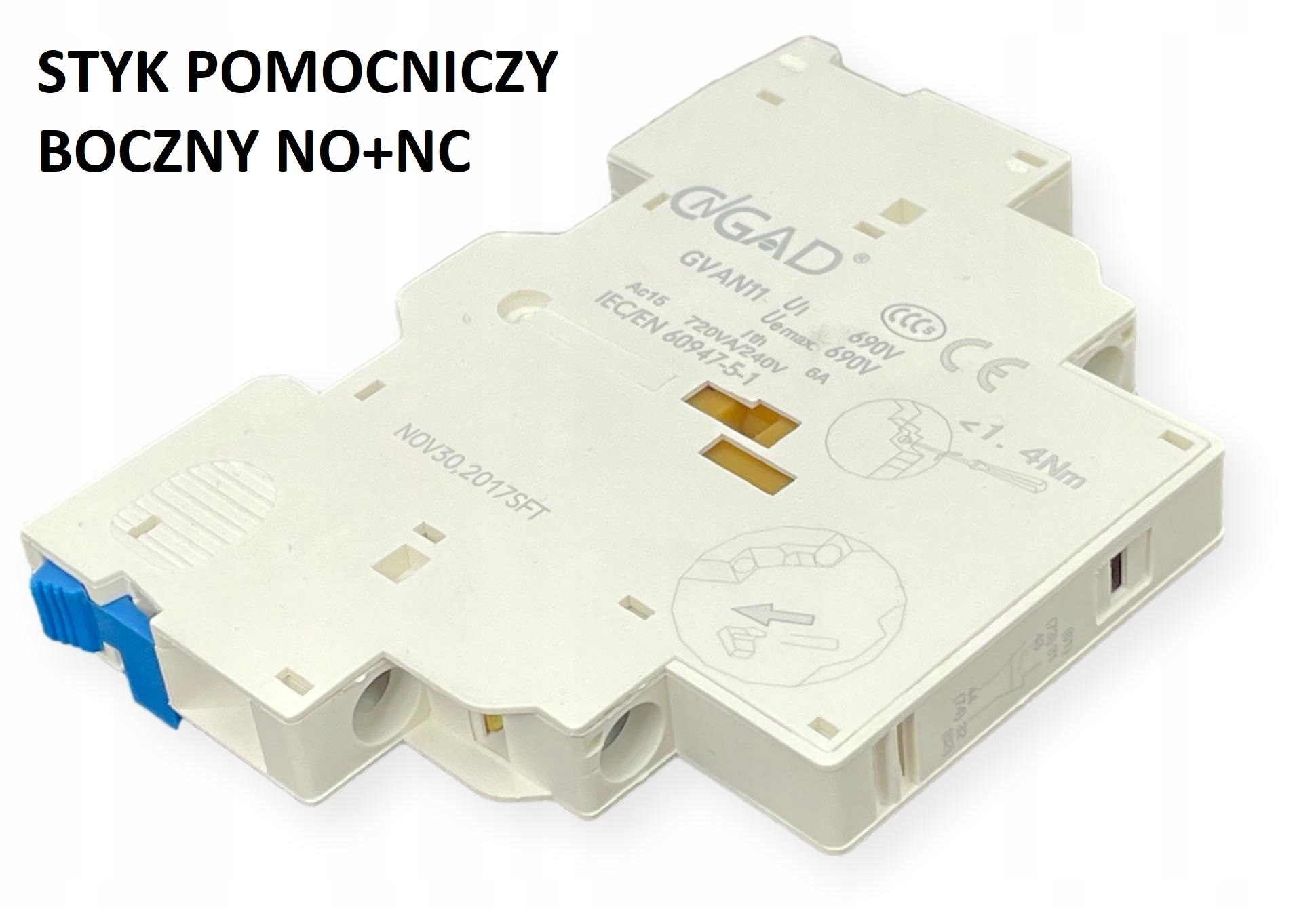 

GV2-AN11 styk pomocniczy boczny No+nc dla GV2-ME