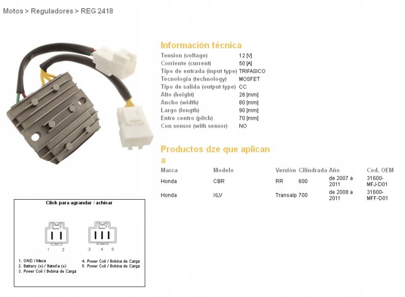 Dze Regulátor Napätia Honda CBR600RR 07-12, XL700V Transalp 08-11