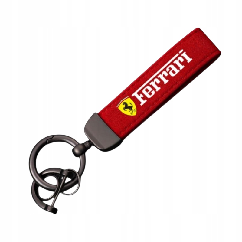 Smycz brelok do kluczy Ferrari , alkantara czerwony