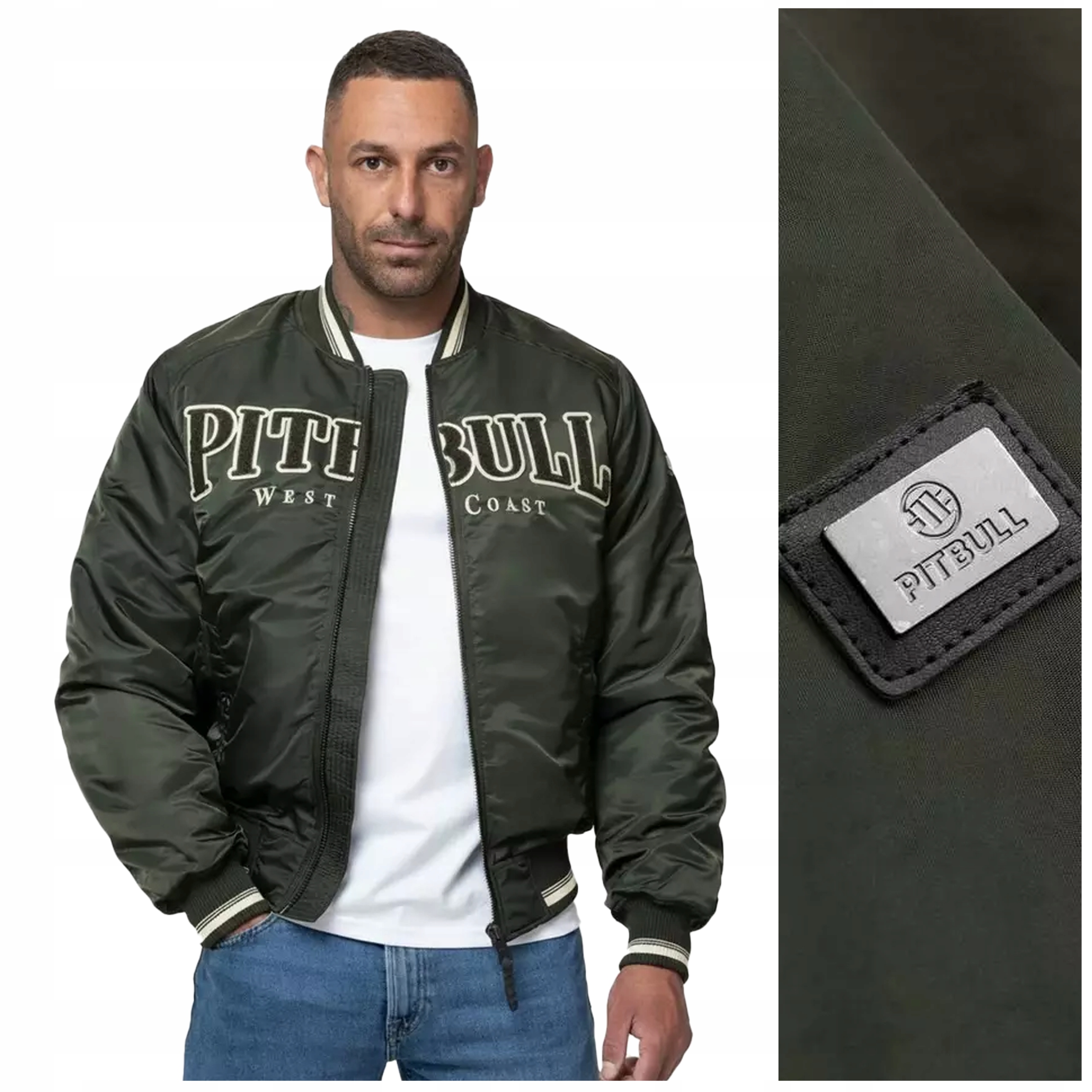 Přechodová baseballová bunda Pit Bull „detroit“ – vel. 3XL tmavě zelená