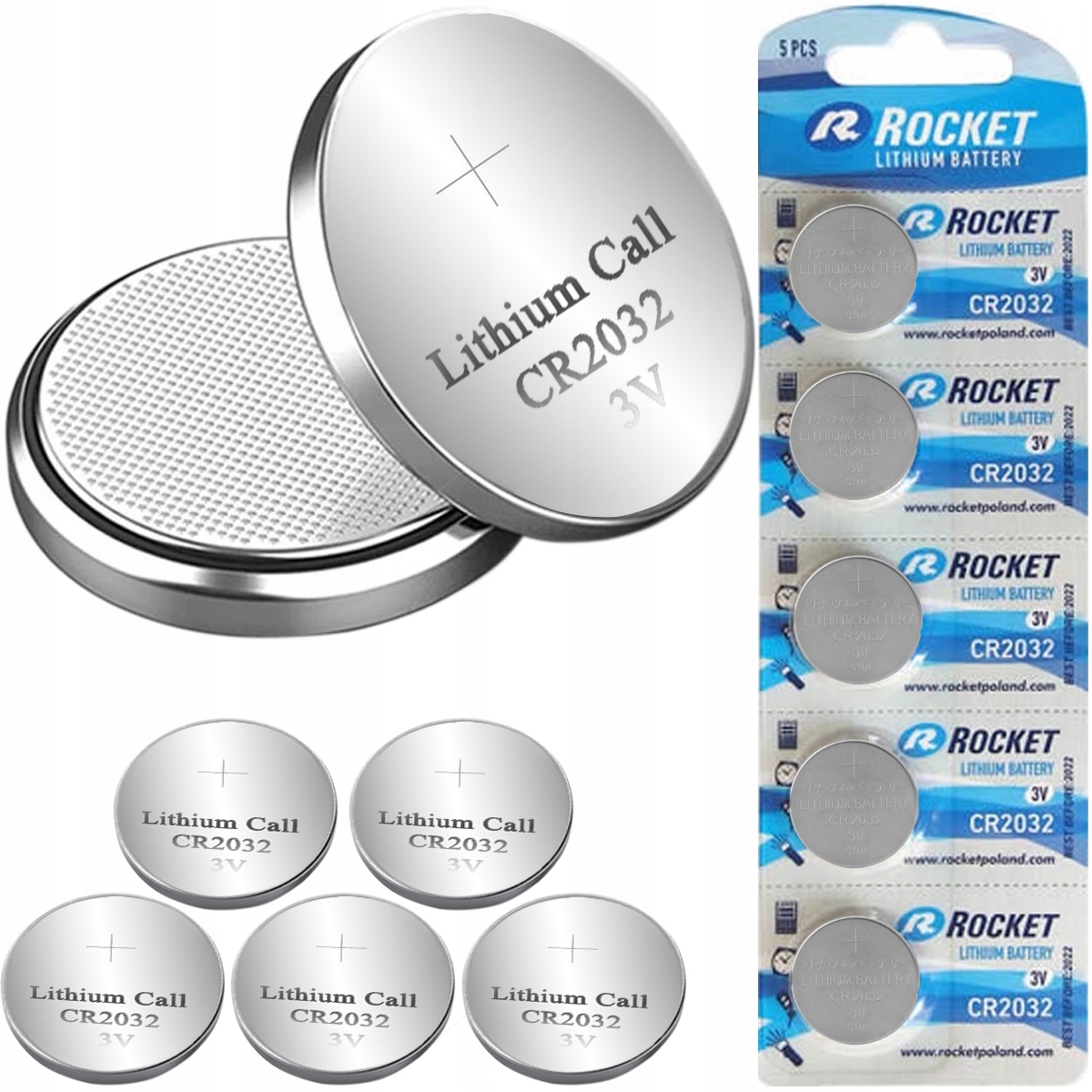 

Rocket Cr 2032 3V lithium 5szt baterie CR2032