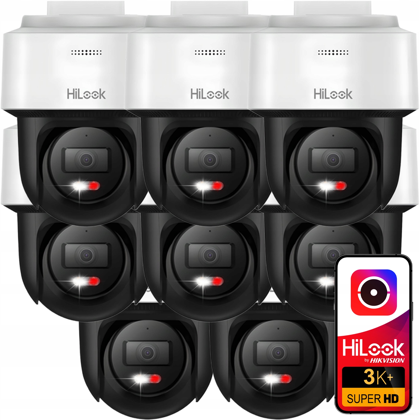 Sada 8 otočných kamier 6Mpx vonkajšia HiLook Hikvision PTZ-N2C600M-DE