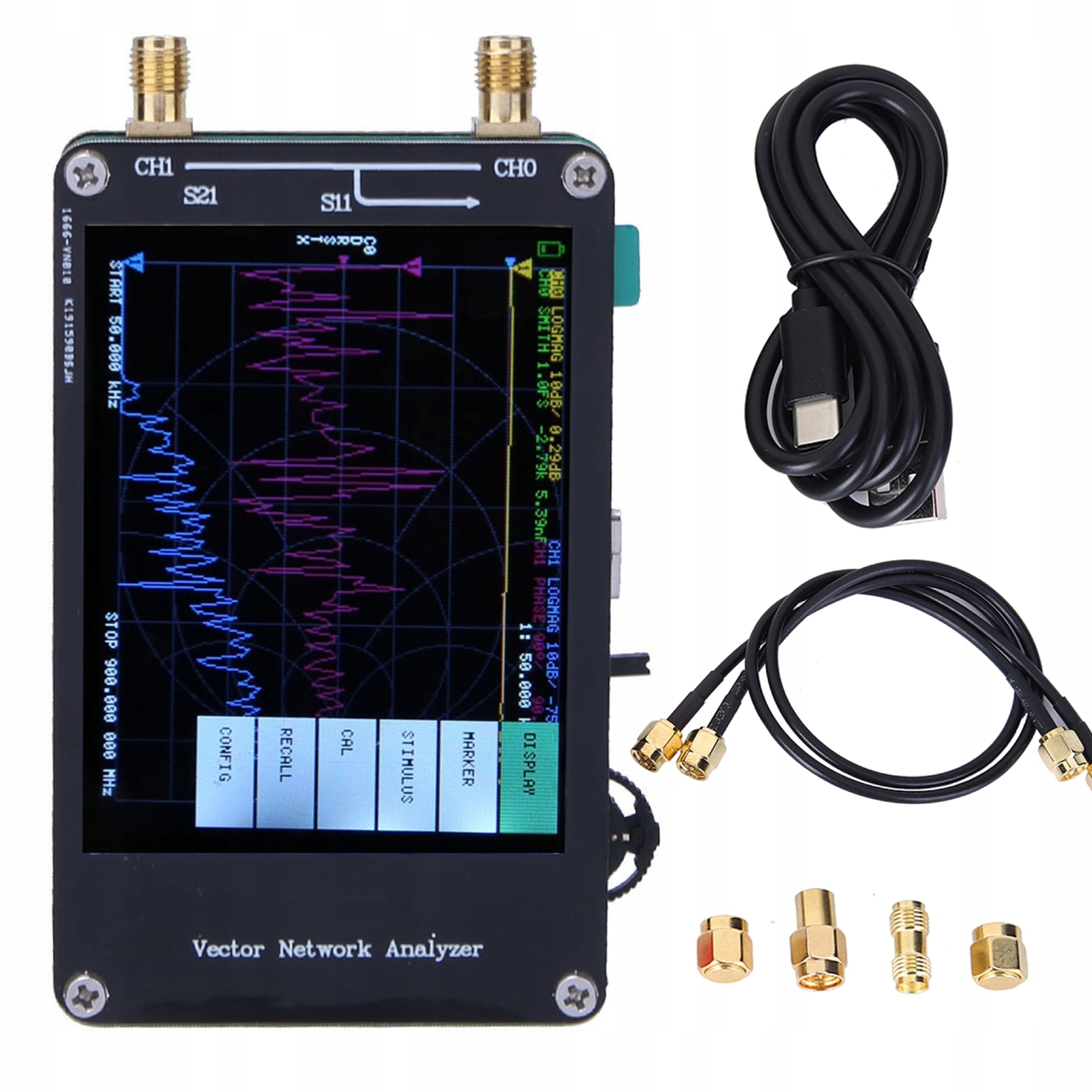 NanoVNA Analyzátor Siete Vektorový Krátkovlnný Antény 50Khz 900Mhz
