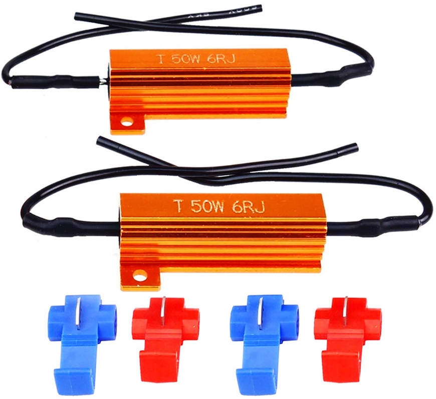 Rezystor Led Canbus H7 H1 opornik do żarówek 6 Ohm 50W Rezystory 2szt.
