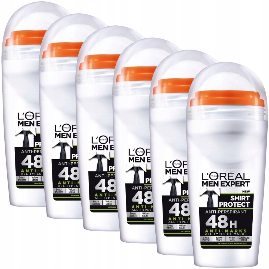 Loreal Men Expert Kuličkový antiperspirant Protect 48H Ochranný krém 6x50 ml