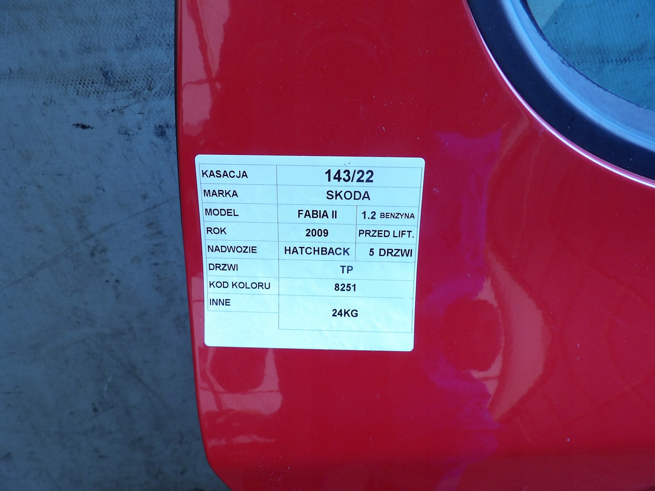 Tür TP Skoda Fabia II 8151