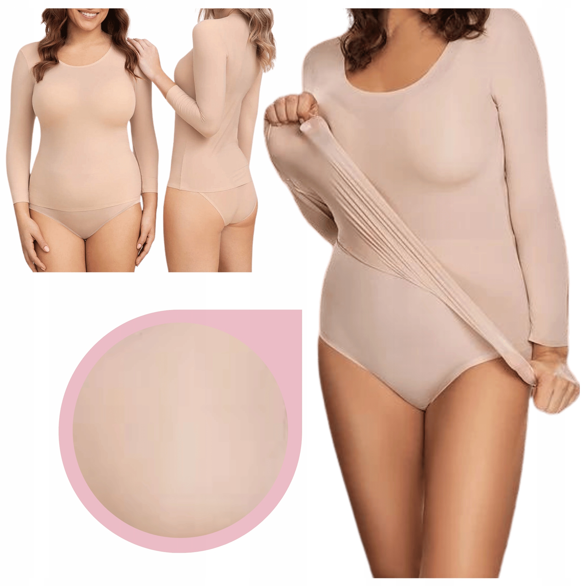 Tričko Corin Kylie 51770 s 3/4 rukávem, hladké, jednovelikostní, béžový basic top