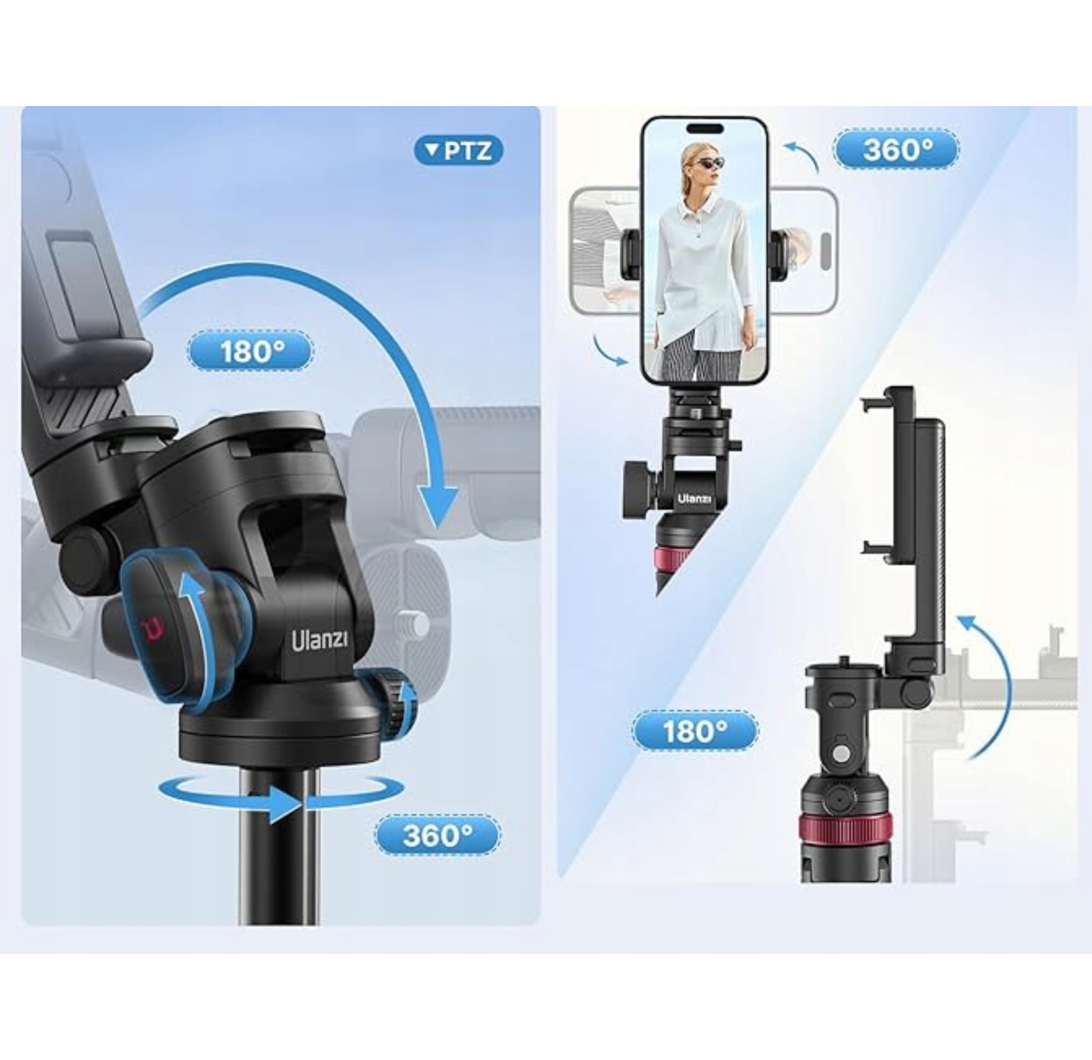 ULANZI MT-78 Statyw Kamera Selfie-Stick Bluetooth Telefon DSLR iPhone — miniatura 11