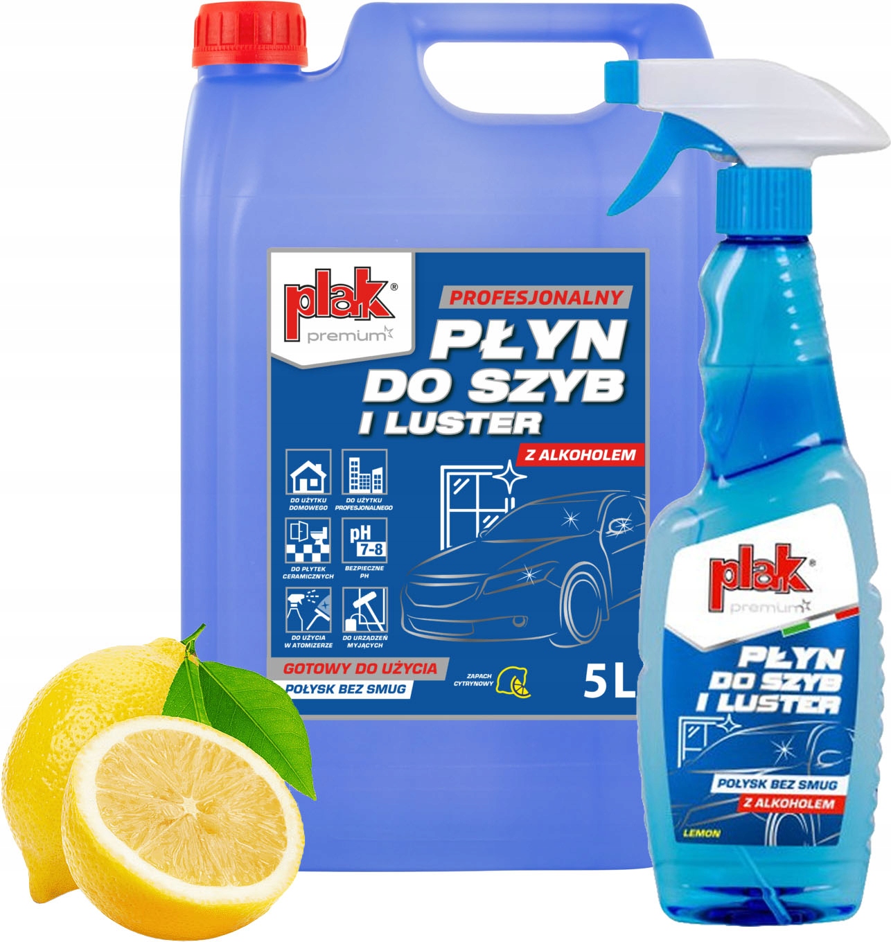 

Plak Profesjonalny płyn do szyb i luster 5L 1L
