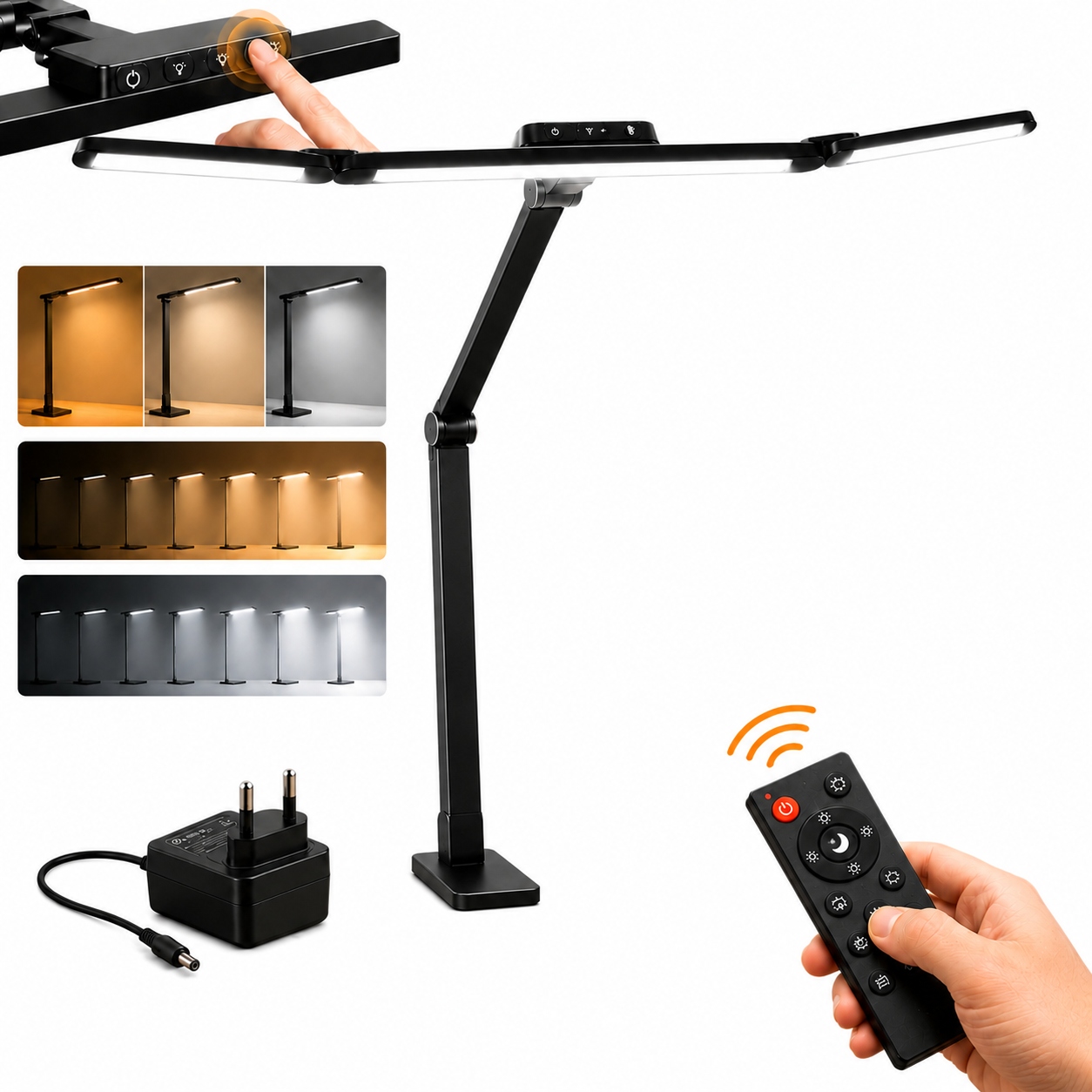 Stolová lampa LynkCust TaiDeng čierna s výkonom až 24 W