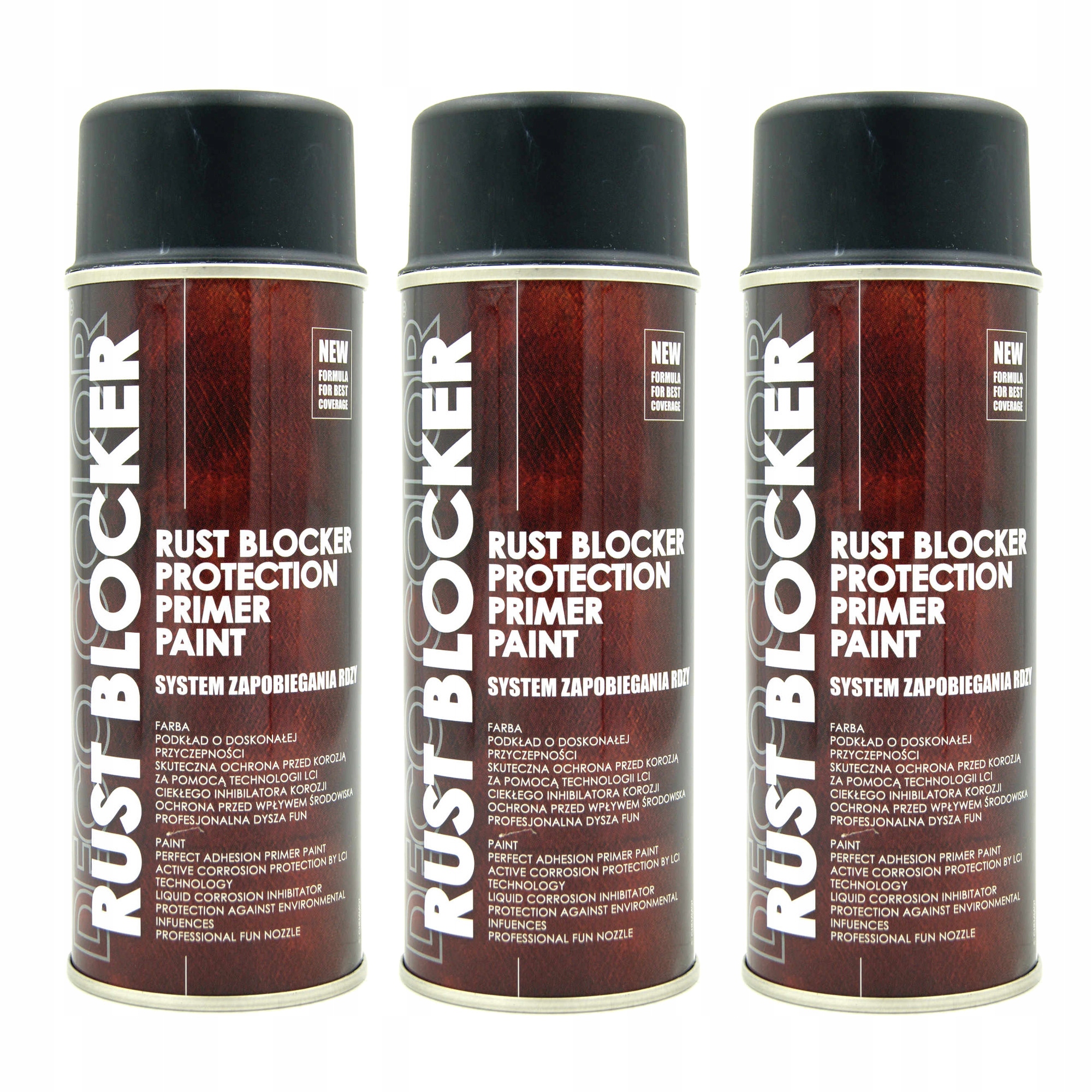Lakier Farba Na Rdzę Rust Blocker Czarna 3x400ml