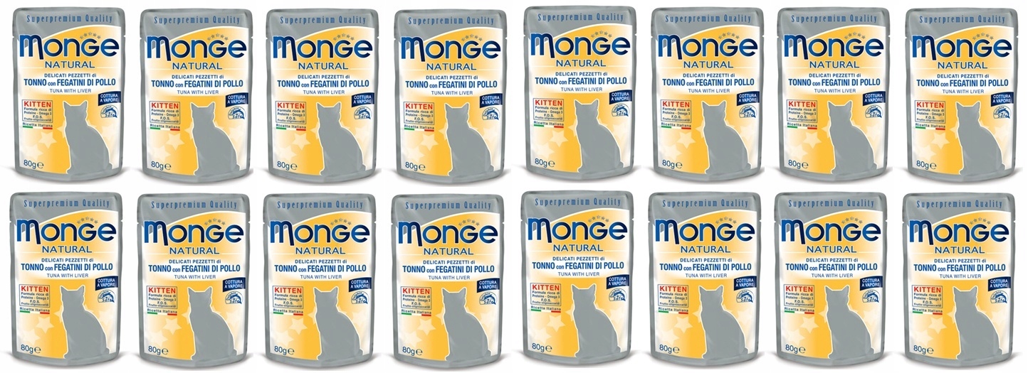 Monge Buste – tuňák s játry Kitten 16 x 80 g