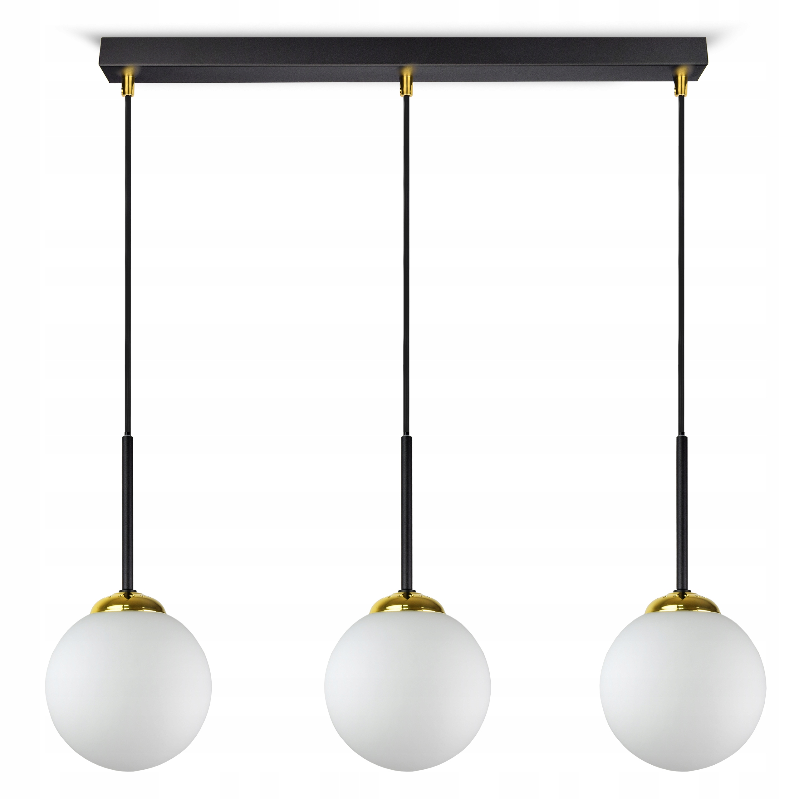 

Lampa Sufitowa Czarna Szklane Klosze Astra-BZ3 G9