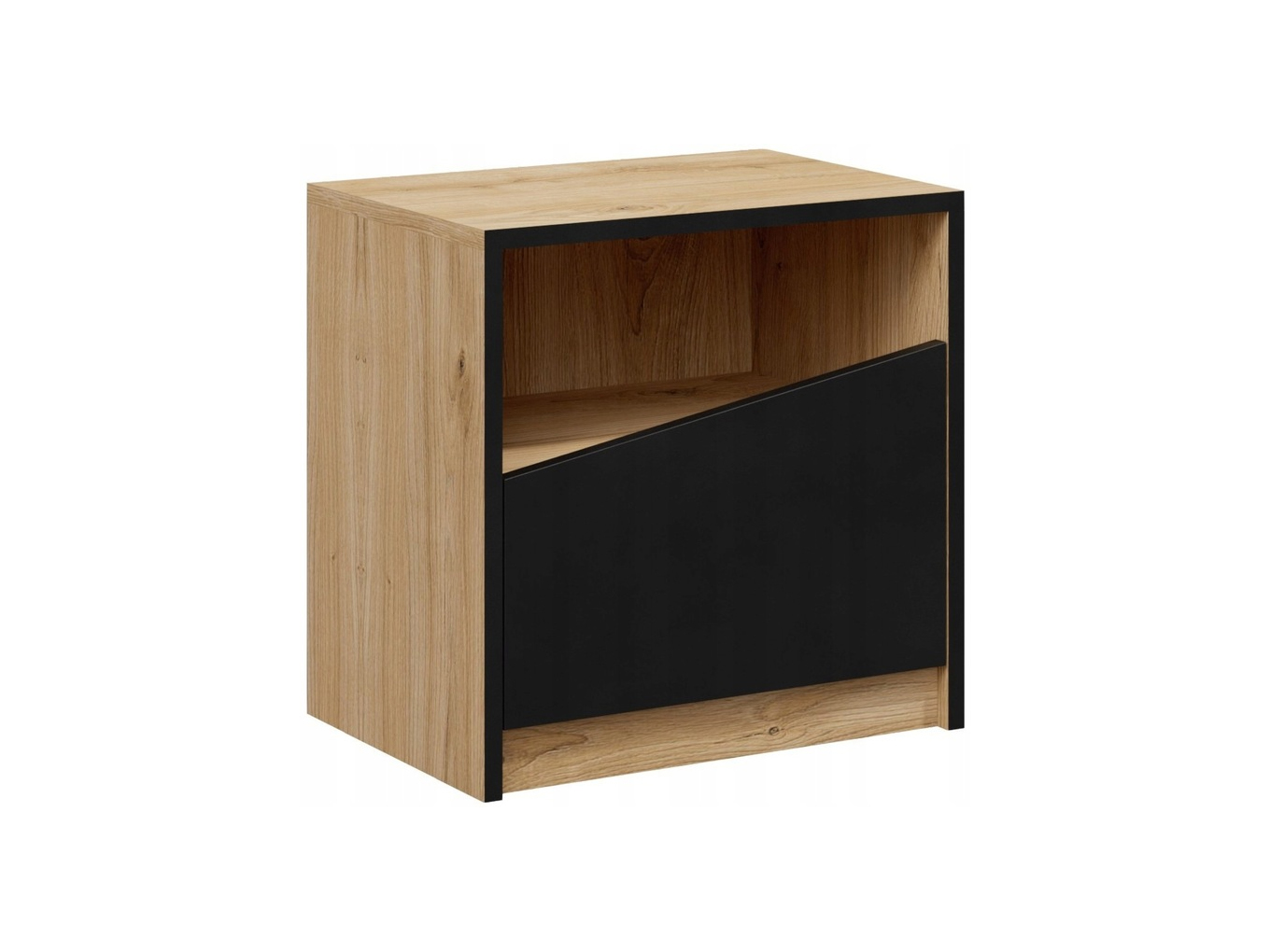 Szafka nocna ASTON 7, Meble do Sypialni ASTON, Dąb Odwieczny / Czarny