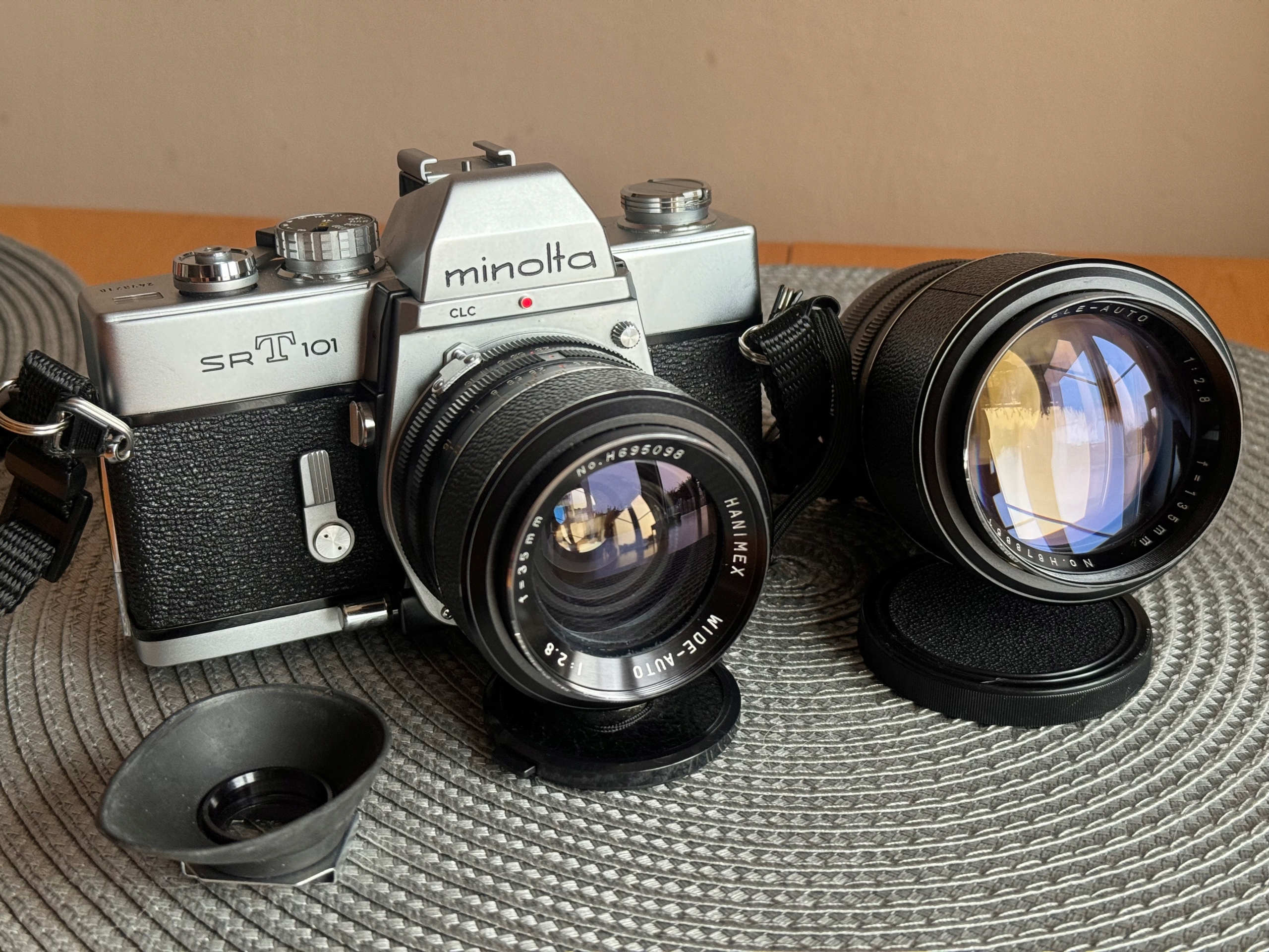 Aparat Minolta SRT101 +35mm i 135 f=2.8 stan idealny. Dla konesera
