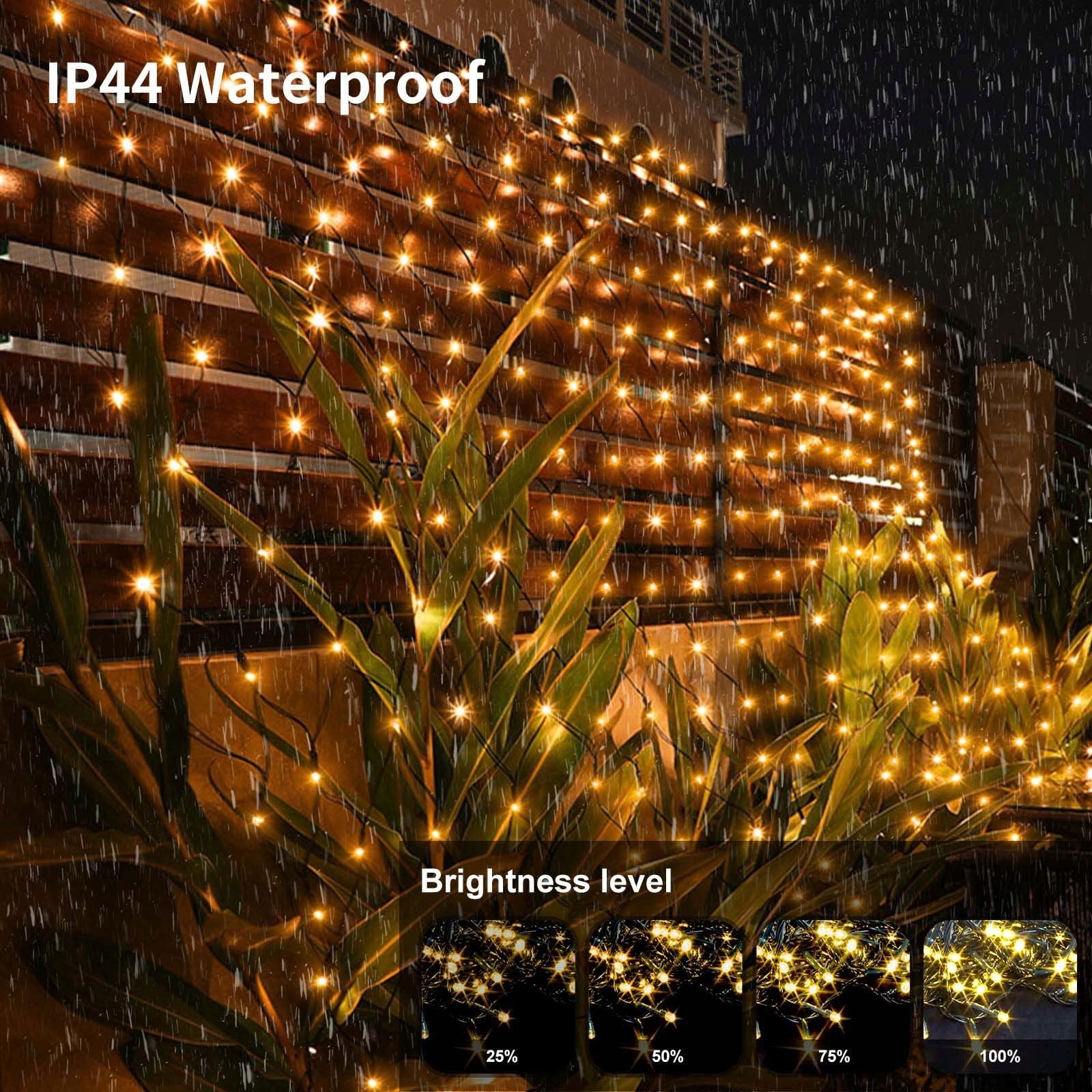 CORST SOLARNA SIATKA ŚWIETLNA LAMPKI ZEWNĘTRZNE 200 LED 3,6x1,5m — miniatura 4