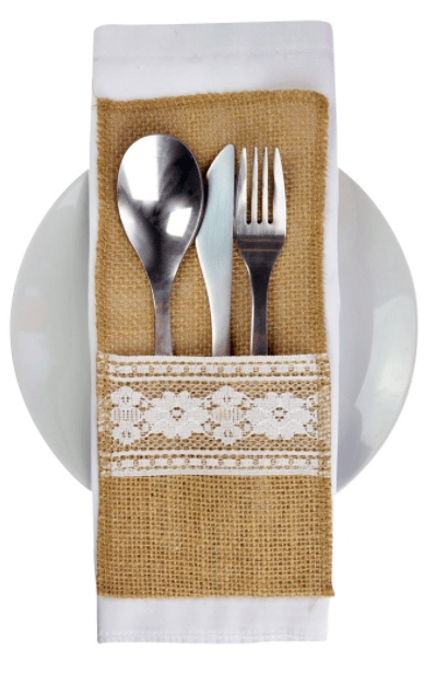 

Etui Na Sztućce Kopertka Juta Z Koronką 2szt