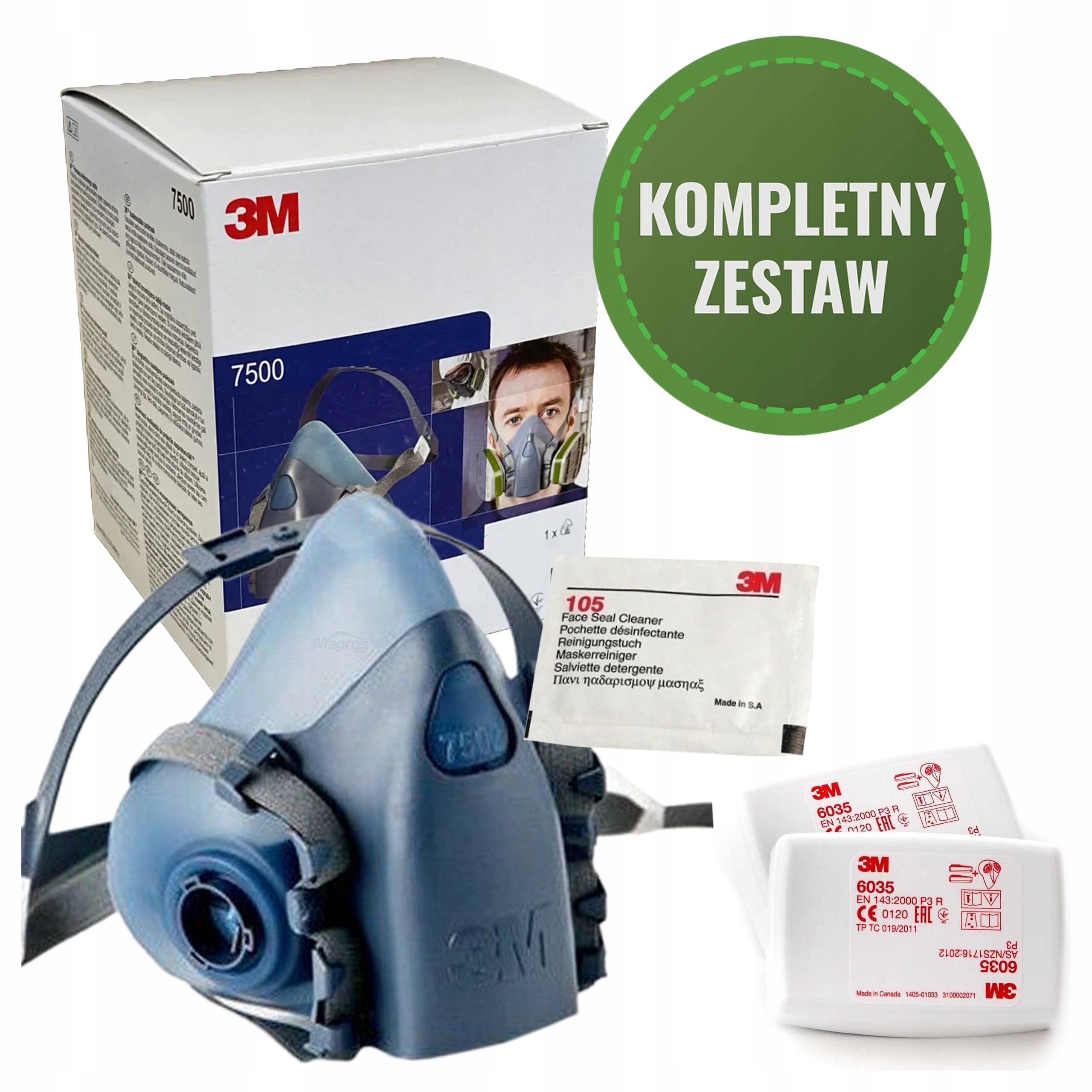 Lakovací víceúčelová maska s filtry 6035 Polomaska 3M 7503 Originální