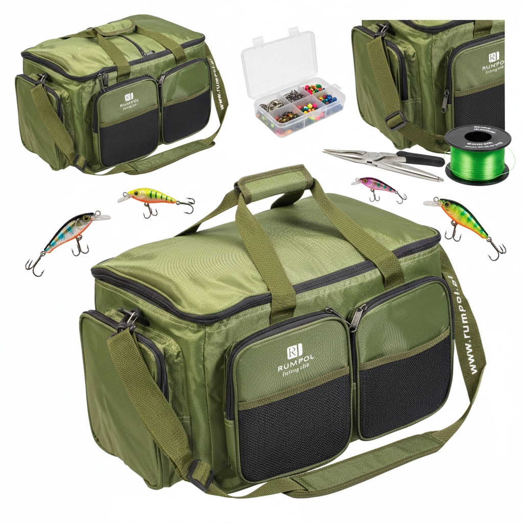 Velká Voděodolná Rybářská Taška Rumpol 60X30 CM Na Příslušenství A Ramenní Příslušenství