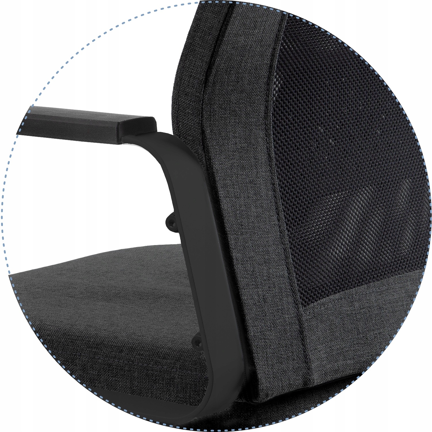 Krzesło Biurowe FOX Czarno Czarne Obrotowe Siatka Szerokość siedziska 50 cm